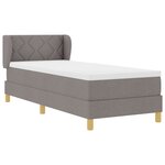 Lit Box Spring vidaXL avec matelas taupe 80x200 cm tissu