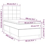 vidaXL Sommier à lattes de lit avec matelas Gris foncé 90x200 cm Tissu