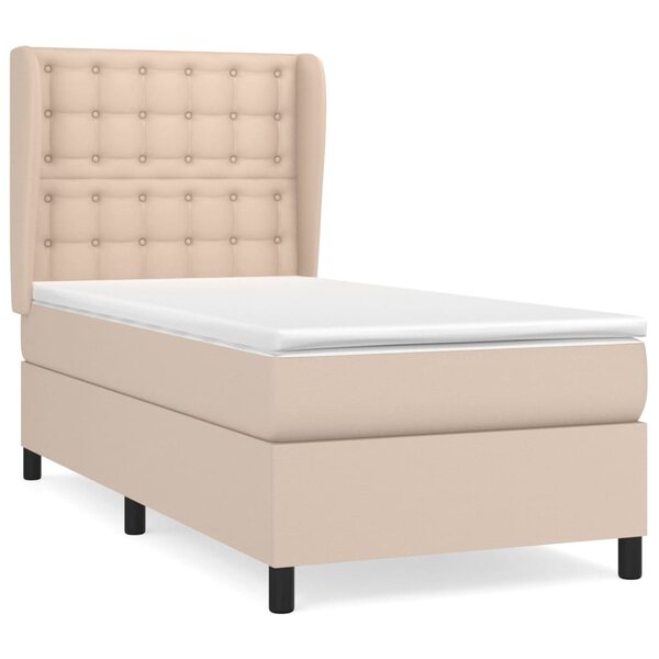 vidaXL Sommier à lattes de lit avec matelas Cappuccino 100x200 cm