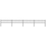 vidaXL Clôture de jardin avec dessus en lance Acier 6 8 x 0 6 m Noir