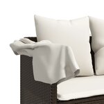 vidaXL Salon de jardin avec coussins 5 Pièces marron résine tressée