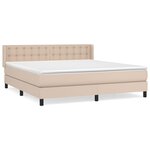 vidaXL Sommier à lattes de lit avec matelas Cappuccino 180x200 cm
