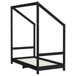 vidaXL Cadre de lit pour enfant noir 2x(70x140) cm bois de pin massif