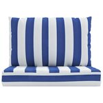 vidaXL Coussins de palette lot de 2 rayures bleues/blanches