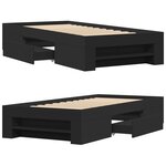 vidaXL Cadre de lit sans matelas noir 90x190 cm bois ingénierie