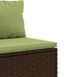 vidaXL Salon de jardin avec coussins 3 Pièces marron résine tressée