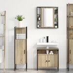 vidaXL Ensemble de meubles de salle de bain 3 pièces en chêne clair en bois reconstitué