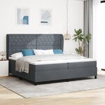 vidaXL Lit à ressorts avec matelas gris foncé 200x200 cm en velours