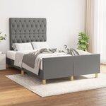 vidaXL Cadre de lit sans matelas gris foncé 120x200 cm tissu