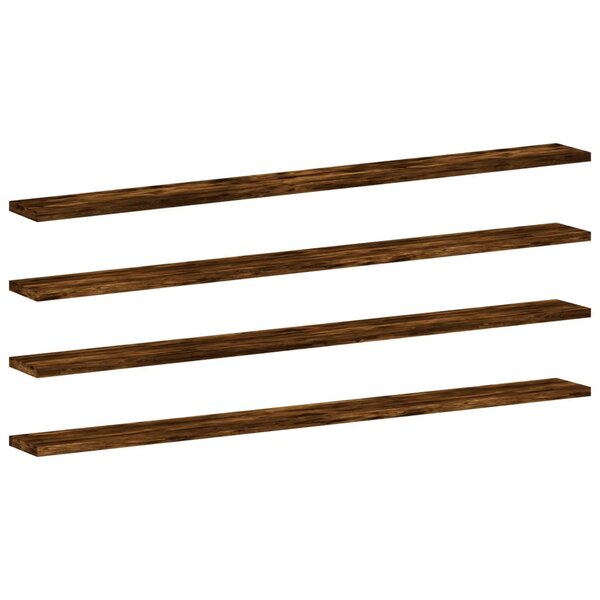 vidaXL Étagères murales 4Pièces chêne fumé 100x10x1 5cm bois d'ingénierie