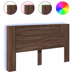 vidaXL Armoire tête de lit avec LED chêne marron 180x16 5x103 5 cm