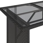 vidaXL Salon de jardin 6 Pièces avec coussins noir résine tressée