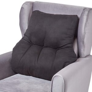 Coussin lombaire ergonomique en suédine  Noir - HOMESCAPES