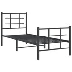 vidaXL Cadre de lit métal avec tête de lit/pied de lit noir 80x200 cm