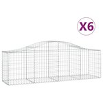 vidaXL Paniers à gabions arqués 6 Pièces 200x50x60/80 cm Fer galvanisé
