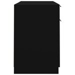Bureau table poste de travail meuble d'ordinateur informatique étude avec armoire latérale bois d'ingénierie noir 02_0023396