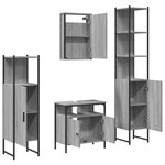 vidaXL Ensemble de meubles de salle de bain 4 Pièces Sonoma gris