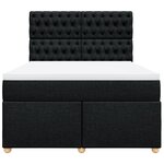 vidaXL Sommier à lattes de lit avec matelas Noir 160x200 cm Tissu