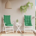vidaXL Coussins de chaise à dossier haut lot de 2 vert tissu oxford