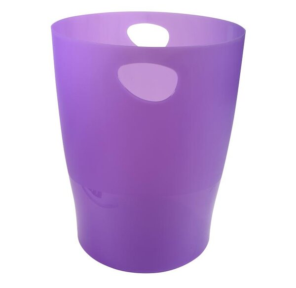 Corbeille à papier ECO 15 Lviolet translucide - Diamètre 26 cm, hauteur 33,5 cm EXACOMPTA
