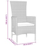 vidaXL Ensemble de Salle à Manger de Jardin 7 Pièces avec Coussins Beige Poly Rattan