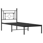 vidaXL Cadre de lit métal avec tête de lit noir 80x200 cm