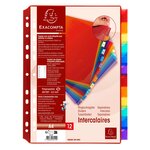 Intercalaires Pp Transparent Couleurs Avec Porte Étiquette A4 12 Positions - Couleurs Assorties - X 10 - Exacompta