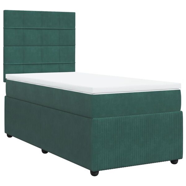 vidaXL Sommier à lattes de lit et matelas Vert foncé 80x200 cm Velours