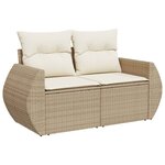vidaXL Salon de jardin avec coussins 5 Pièces beige résine tressée