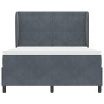 Lit Box Spring avec Matelas VidaXL Gris Foncé 140x200 cm Velours