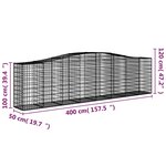 vidaXL Paniers à gabions arqués 5 Pièces 400x50x100/120 cm Fer galvanisé