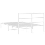 vidaXL Cadre de lit métal sans matelas et tête de lit blanc 140x200 cm