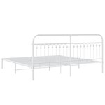 vidaXL Cadre de lit métal avec tête de lit blanc 200x200 cm