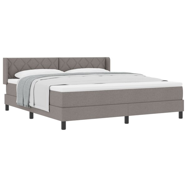 Lit à ressorts vidaXL avec matelas taupe 180x200 cm en tissu