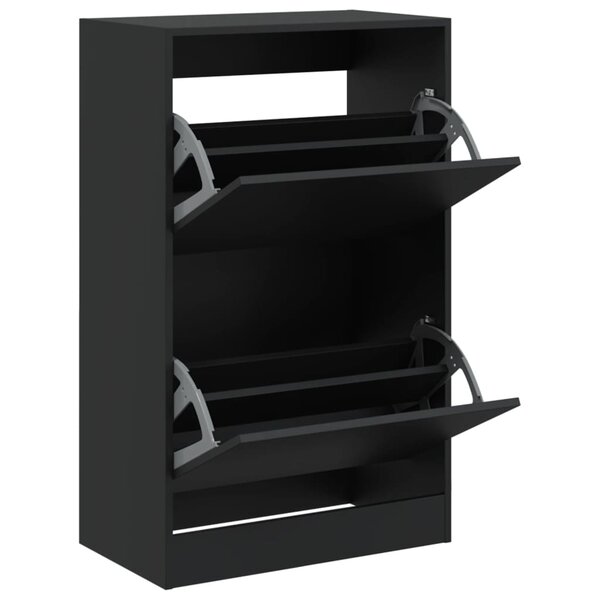 vidaXL Armoire à chaussures noir 60x34x96 5 cm bois d'ingénierie