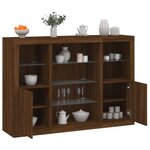 vidaXL Buffets avec lumières LED 3 Pièces chêne brun bois d'ingénierie