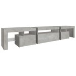 vidaXL Meuble TV avec lumières LED Gris béton 215x36 5x40 cm