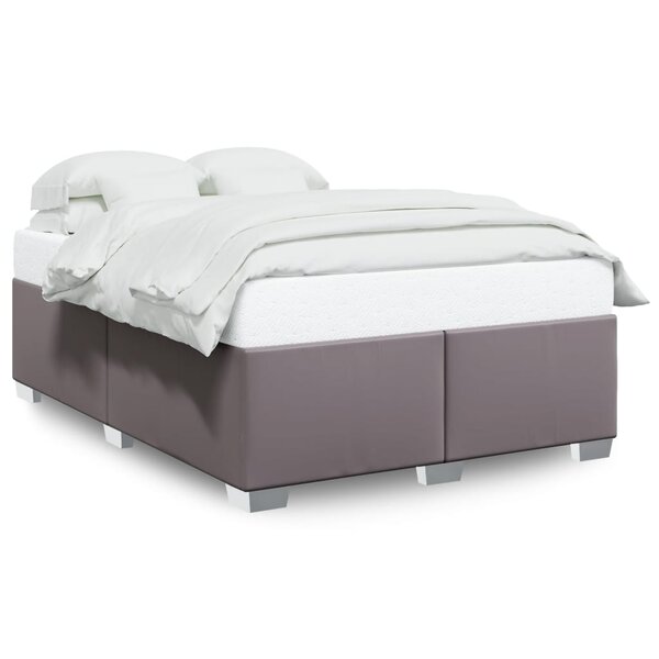 vidaXL Cadre de lit Gris 160x200 cm Similicuir