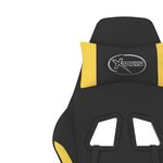 vidaXL Chaise de jeu de massage avec repose-pied Noir et jaune Tissu