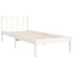 vidaXL Cadre de lit sans matelas blanc bois de pin massif