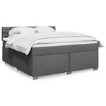 vidaXL Sommier à lattes de lit avec matelas Gris foncé 180x200cm Tissu