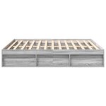 vidaXL Cadre de lit sans matelas sonoma gris 200x200 cm