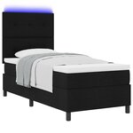 vidaXL Lit à sommier box avec matelas & LED noir 90x190 cm tissu