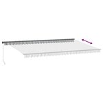 vidaXL Auvent manuel rétractable anthracite et blanc 600x350 cm