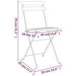 Ensemble de bistro jardin meuble extérieur terrasse pliable 3 pièces bois d'acacia solide et acier 02_0013543