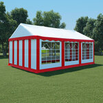 vidaXL Chapiteau de jardin PVC 4x6 m Rouge et blanc