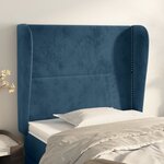 vidaXL Tête de lit avec oreilles Bleu foncé 83x23x118/128 cm Velours