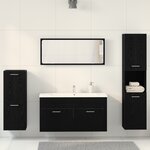 vidaXL Ensemble de meubles de salle de bain 4 pièces Chêne Noir Bois Technique