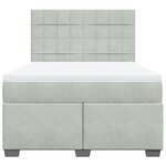 vidaXL Sommier à lattes de lit et matelas Gris clair 160x200cm Velours