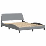 vidaXL Cadre de lit avec LED sans matelas gris clair 120x200 cm tissu